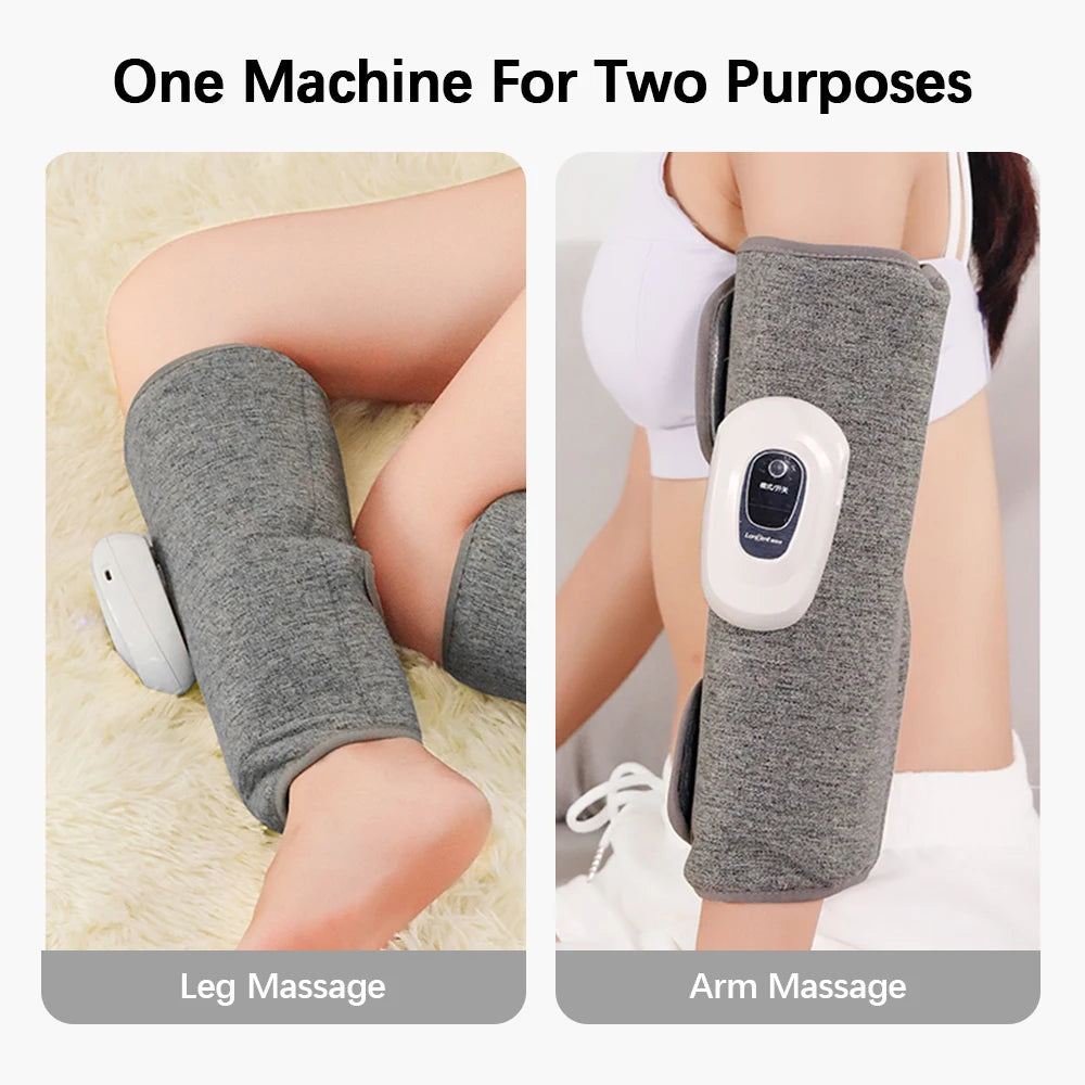 Rechargeable Wireless Electric Leg Massager Device Air Compression for Pain Relief of Muscles