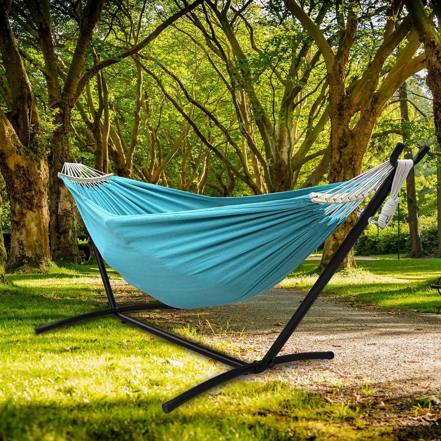 Double Hammock with Stand 450lb Capacity Stand & Premium Carrying Bag