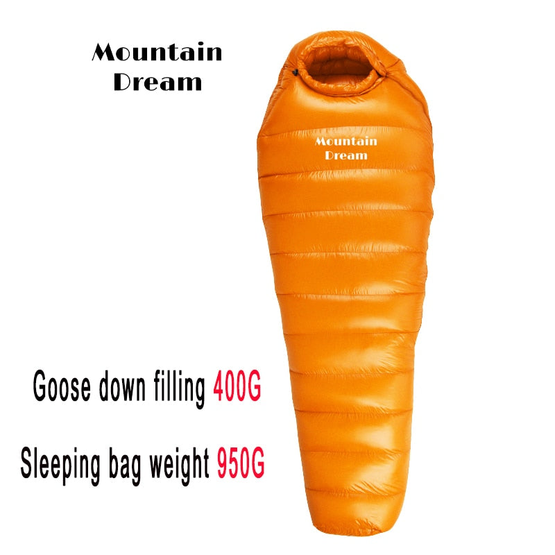 Adult Mummy White Goose Down Warm Sleeping Bag