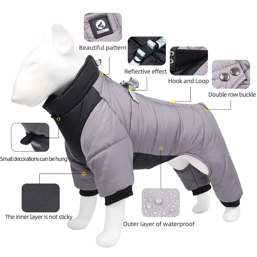 Waterproof Winter Warm Thicken Pet Dog Jacket for Small to Medium Dogs