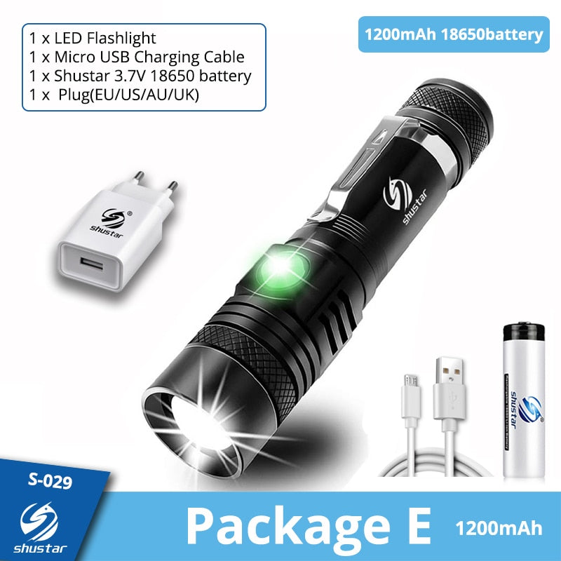 Ultra Bright LED Flashlight Waterproof Zoomable & 4 lighting modes