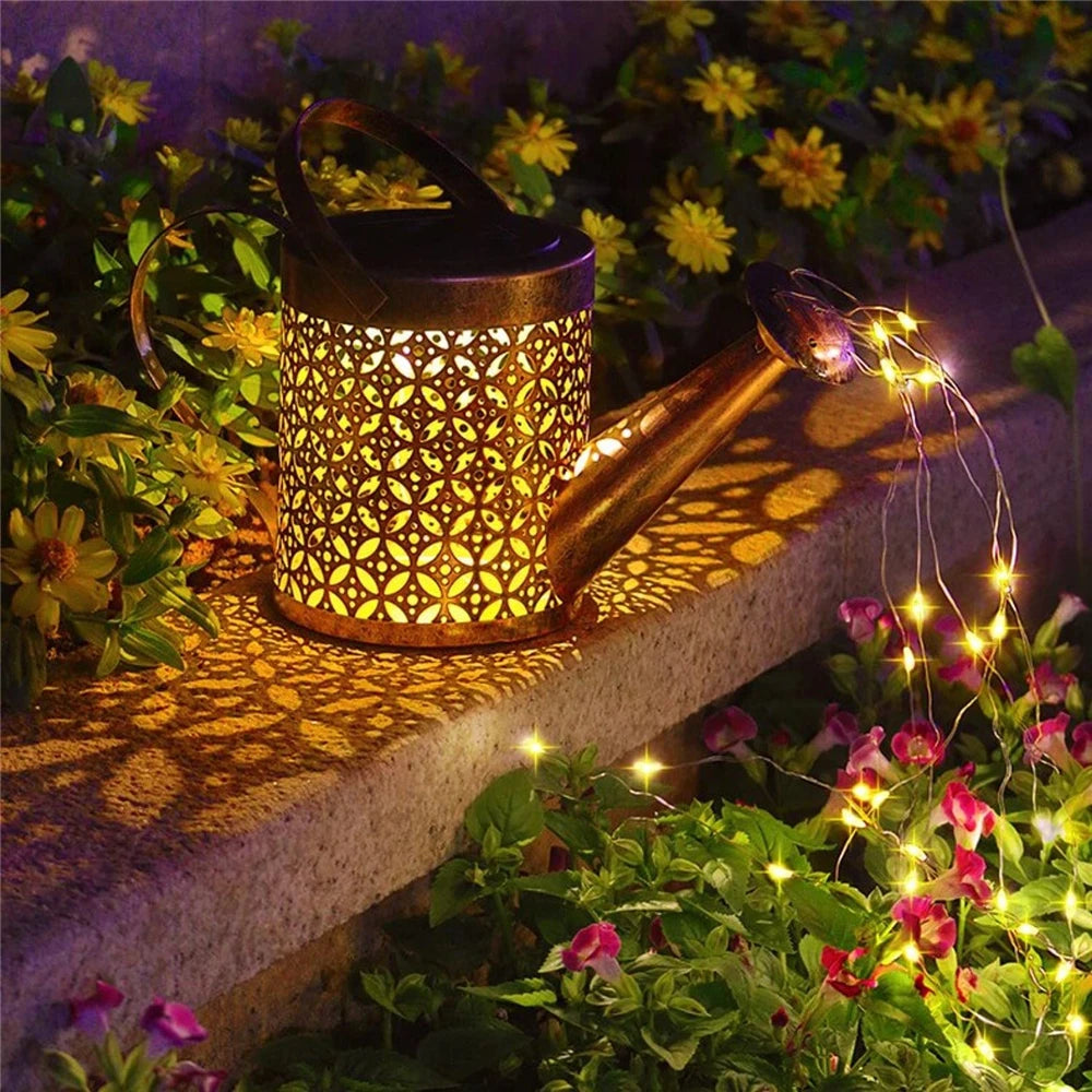 Hanging Waterproof Solar Watering Can Light Outdoor Decor for Patio/Lawn/Garden