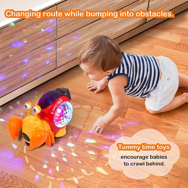 Children's Toy Crawling Dancing Electronic Crab with Music that Glows