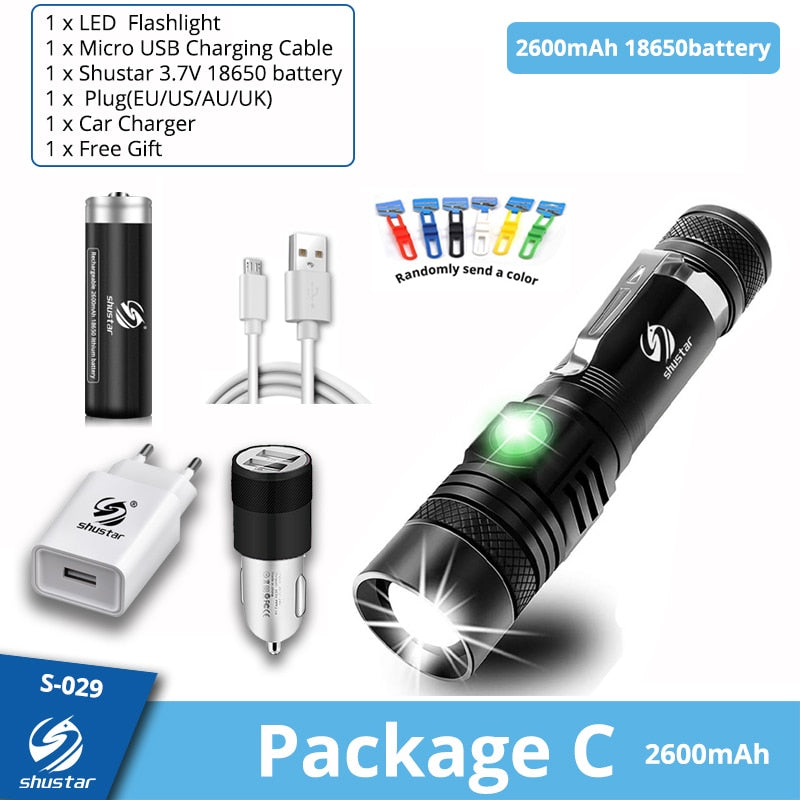 Ultra Bright LED Flashlight Waterproof Zoomable & 4 lighting modes