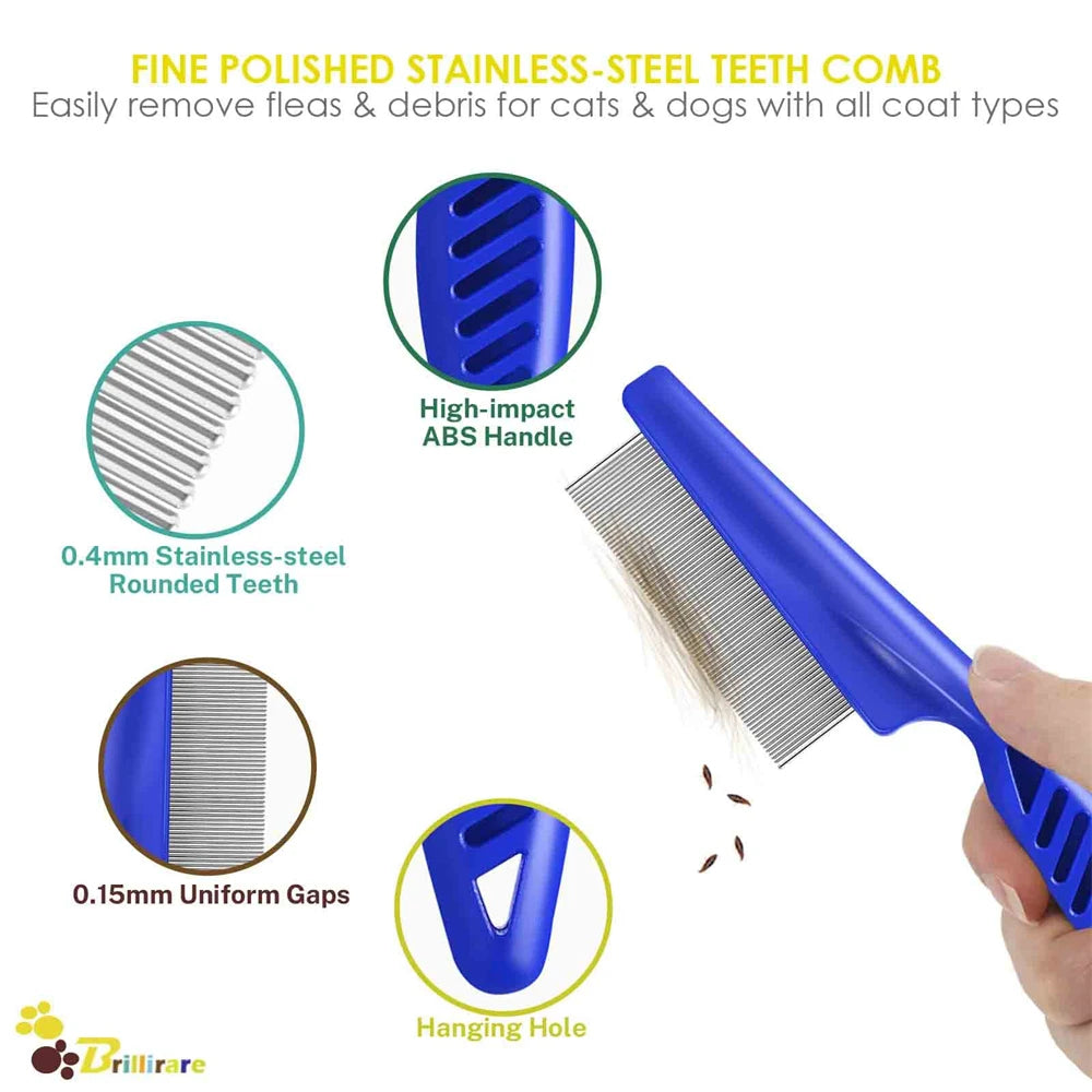 4Pcs Pet Flea Combs with High Strength Durable Teeth