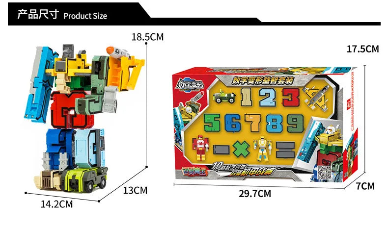 Action Robots Transformation Building Blocks with Numbers and Alphabet Blocks