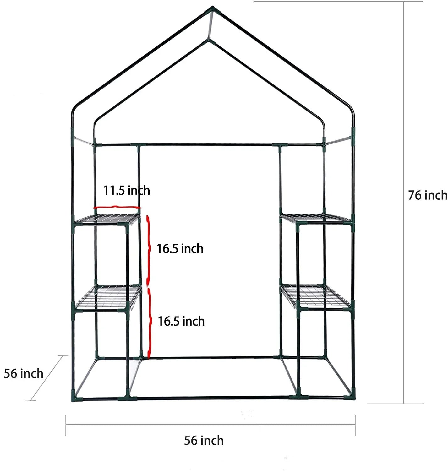 Mini Portable Walk-in Greenhouse -2 Tier 8 Shelves for Growing Plants