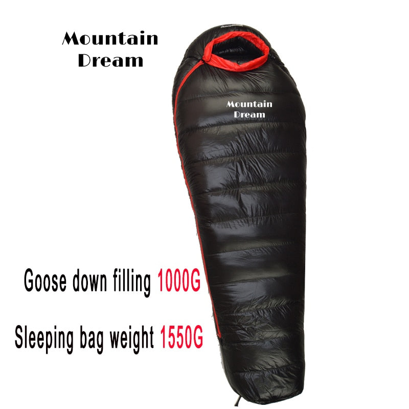 Adult Mummy White Goose Down Warm Sleeping Bag