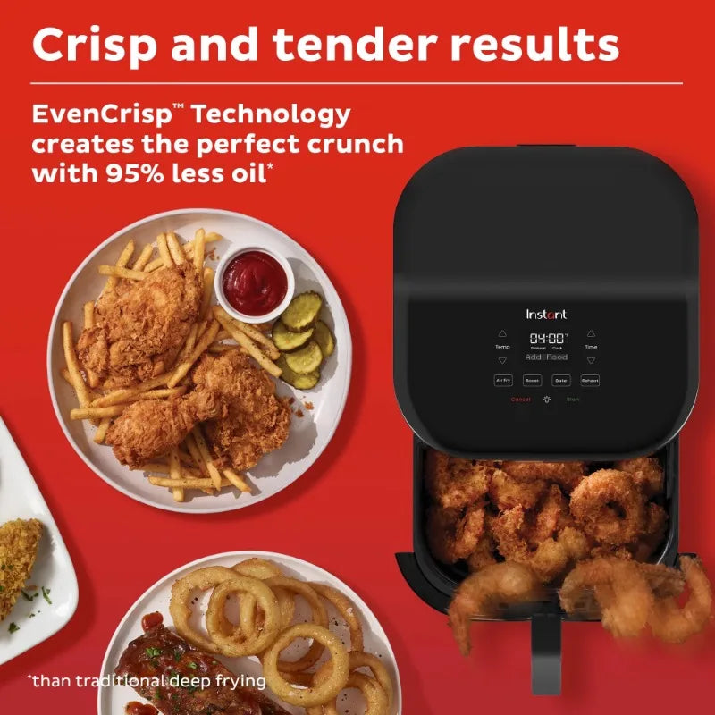 Instant Vortex 5 qt Single Basket 4-in-1 Air Fryer Oven with Clearcook Window