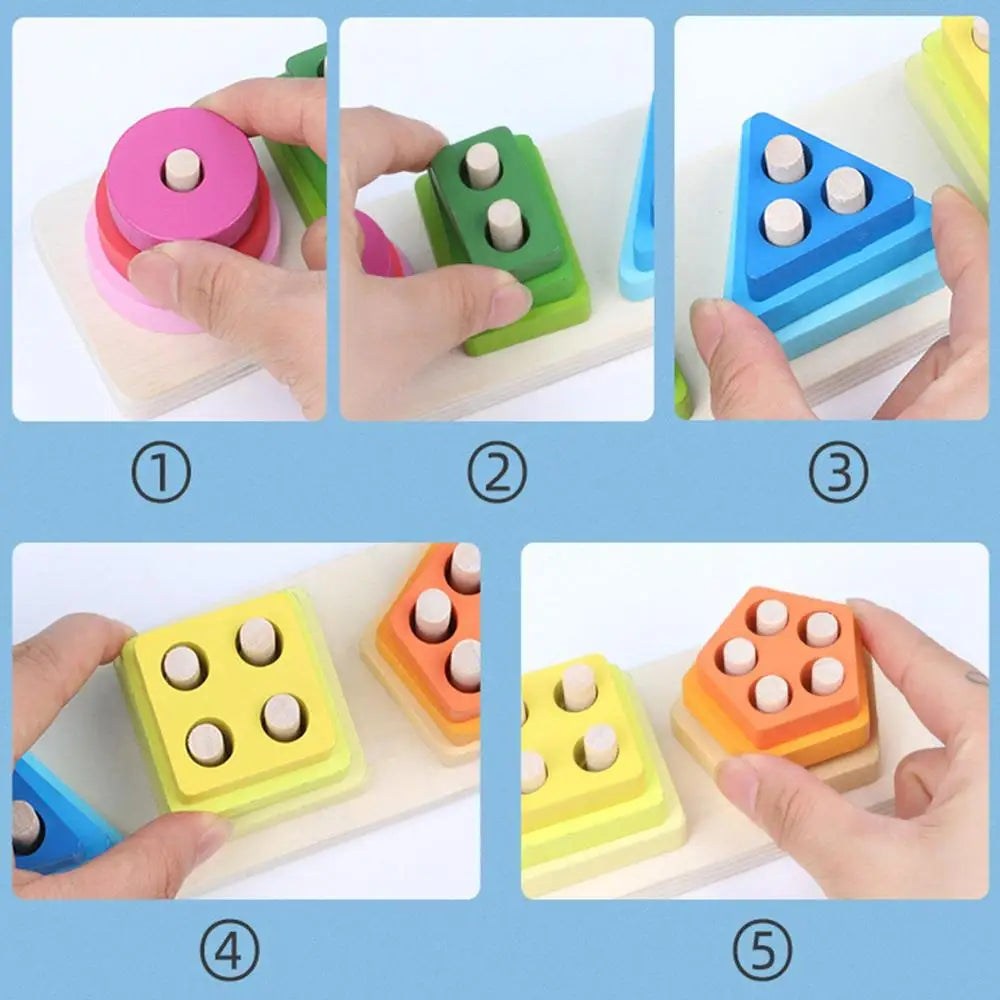 Shape Matching and Color Recognition Sorting Stacking Toys for Children