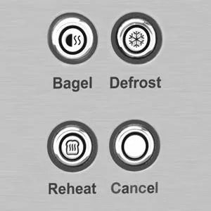 Adjustable 5 Settings with Cancel & Defrost Metal Toaster, 2-Slice, English Muffins, Bread, & Bagels