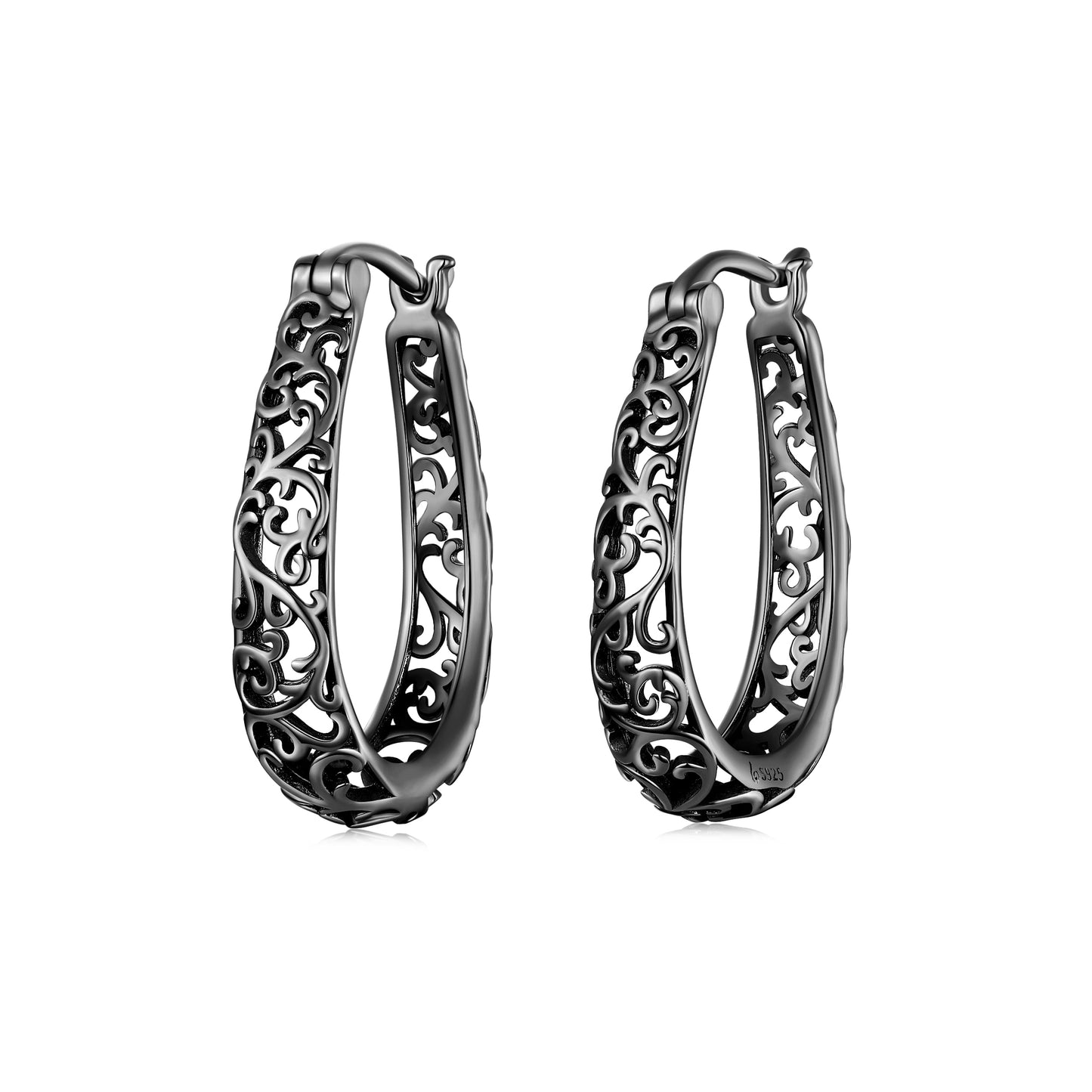 18K Gold Plated Hoop Earrings 925 Sterling Silver