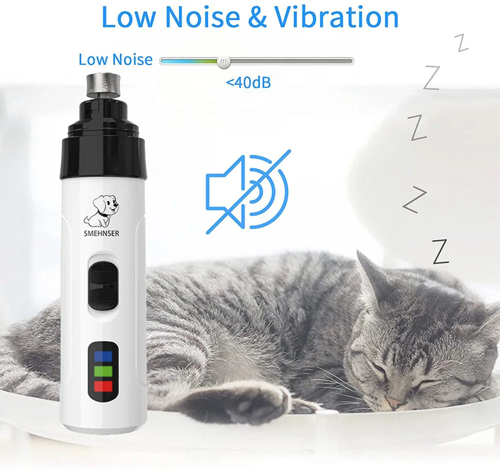 New Rechargeable Electric Nail Trimmer Grinder for Dogs & Cats