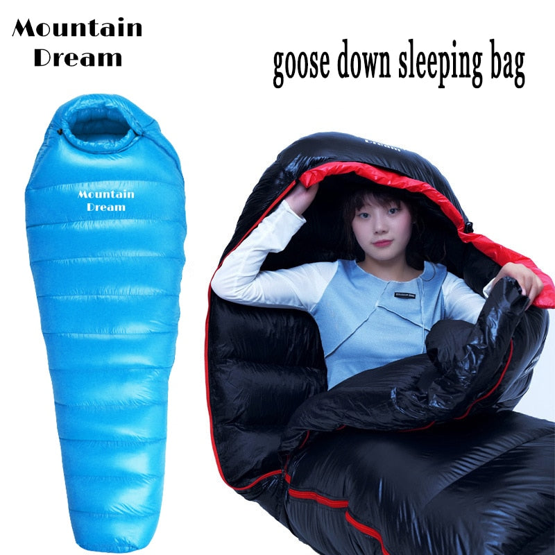 Adult Mummy White Goose Down Warm Sleeping Bag