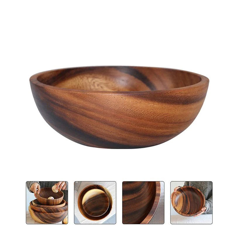 Natural Wooden Fruit or Salad Bowl