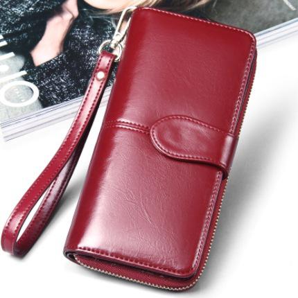 Hot selling women wallet korean American  style oil wax wallets 

 card package mobile phone women clutch - littleblackbears