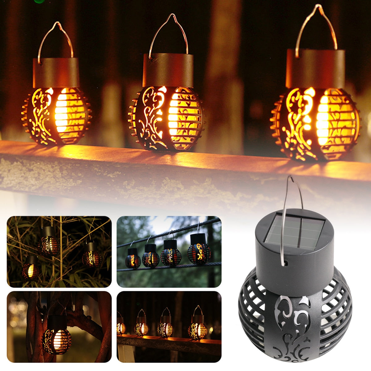 1/2/4 pcs Solar Flame Light Garden Lights