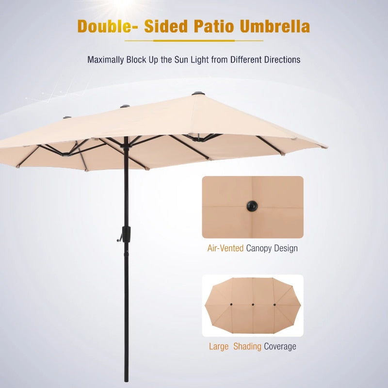 Studio 13 ft Large Patio Umbrella Double sided