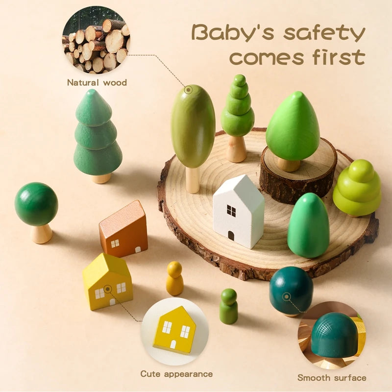 Wooden Educational Building Forest/Home Toy Blocks