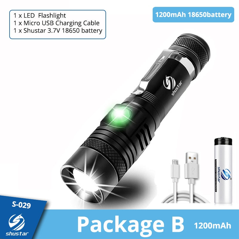 Ultra Bright LED Flashlight Waterproof Zoomable & 4 lighting modes