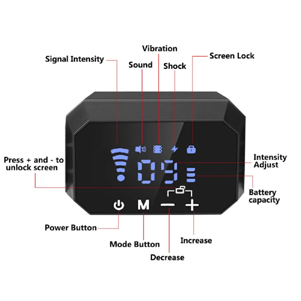 3280 Ft Radius GPS Outdoor Pet Wireless Electronic Fence System with Smart Vibration Shock Dog Collar