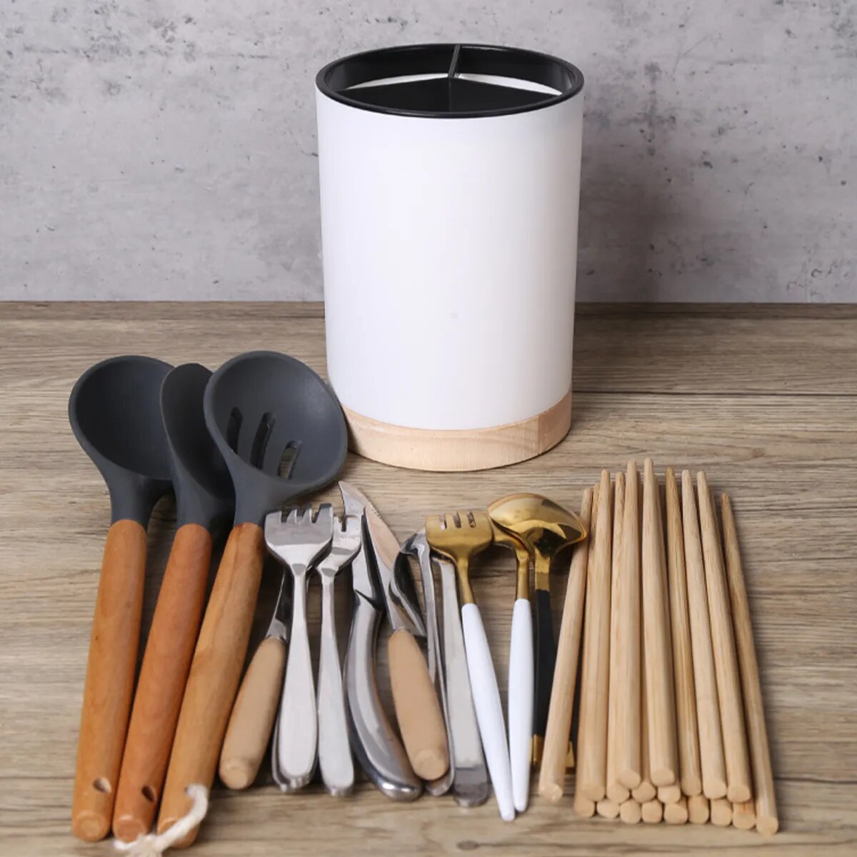 Kitchen 3 Divided Storage Utensil Holder/Drainer