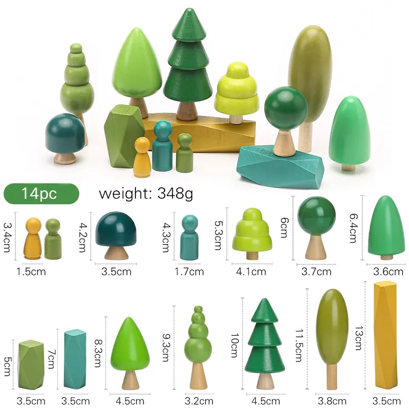 Wooden Educational Building Forest/Home Toy Blocks