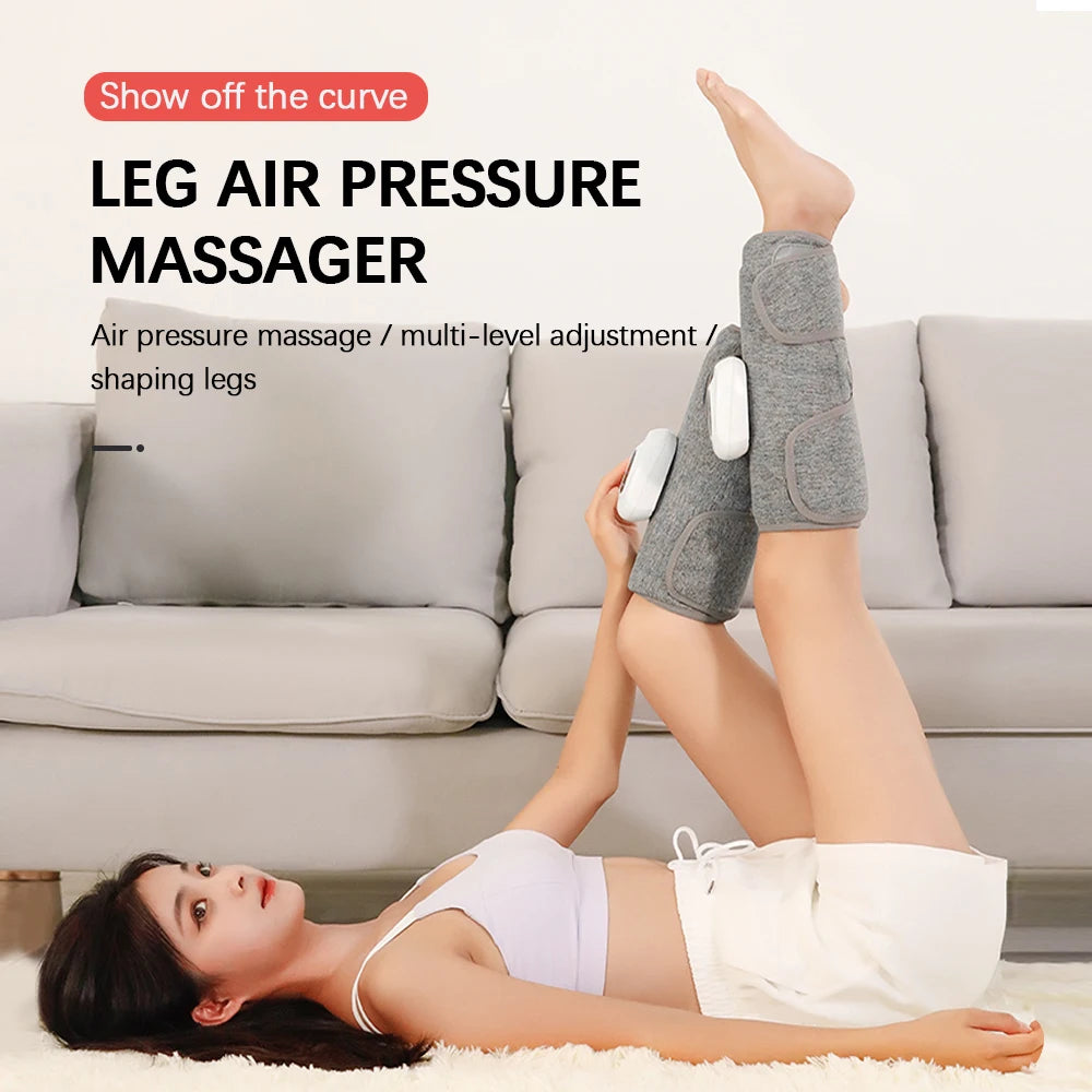 Rechargeable Wireless Electric Leg Massager Device Air Compression for Pain Relief of Muscles