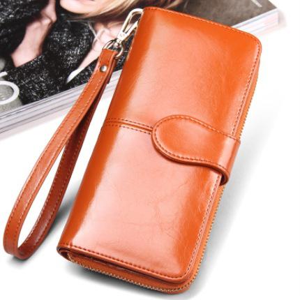 Hot selling women wallet korean American  style oil wax wallets 

 card package mobile phone women clutch - littleblackbears