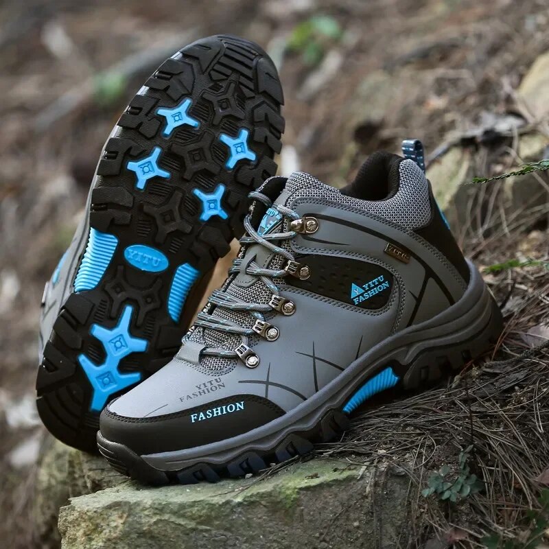 Men's Leather Waterproof Winter Hiking Snow Boots