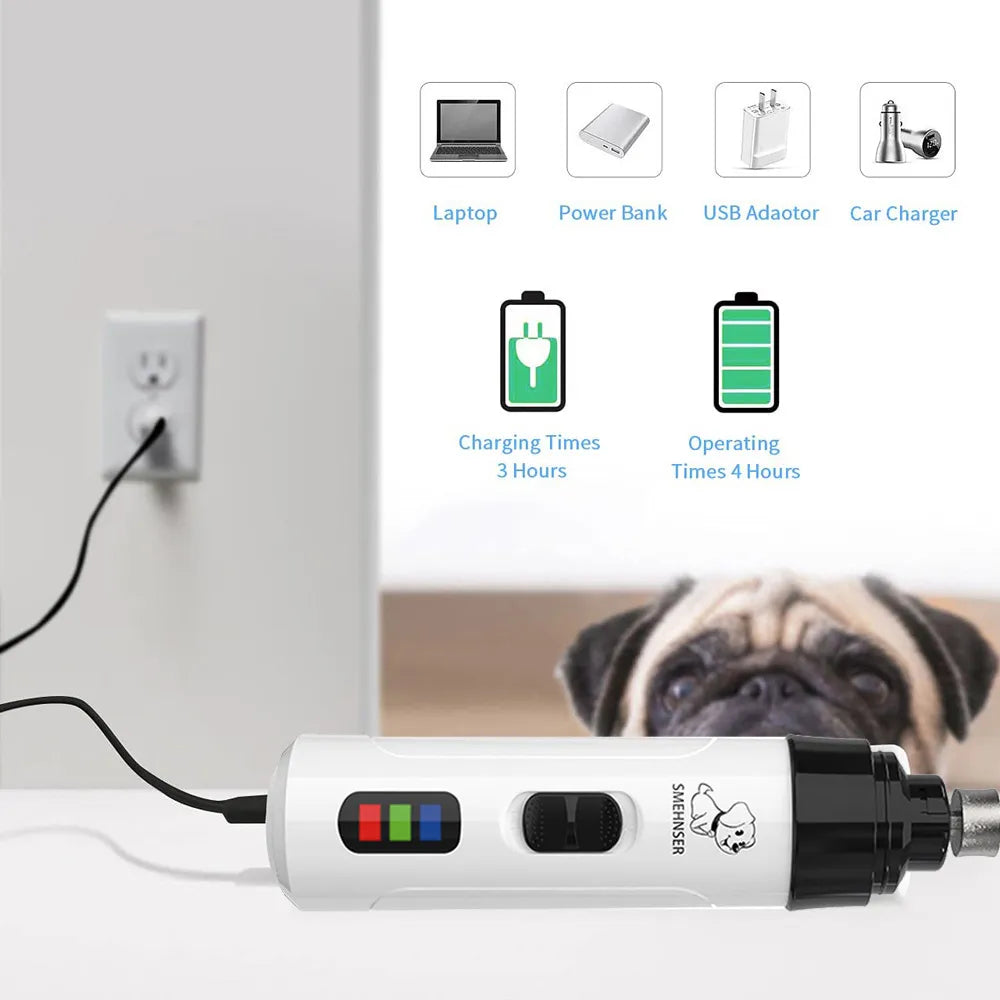 New Rechargeable Electric Nail Trimmer Grinder for Dogs & Cats