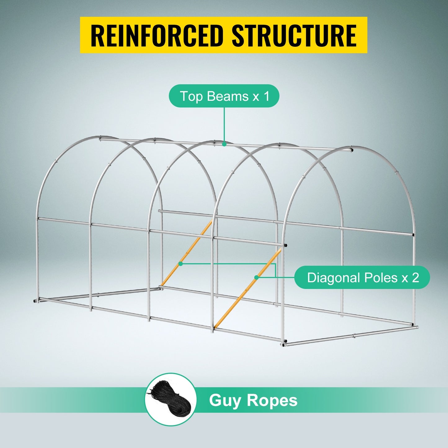 VEVOR Walk-in Galvanized Framed Tunnel Greenhouse & Waterproof Cover