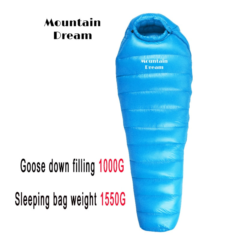 Adult Mummy White Goose Down Warm Sleeping Bag