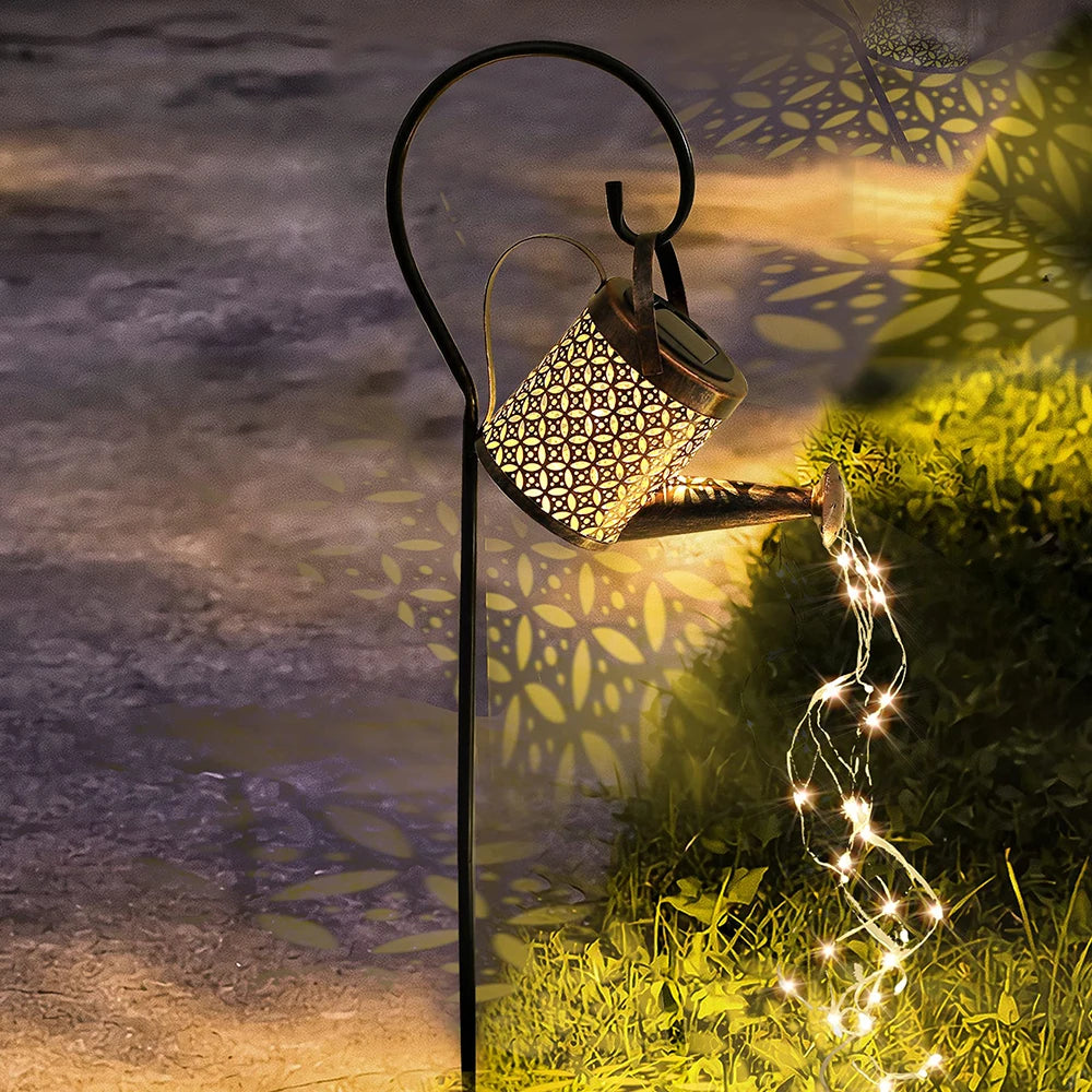 Hanging Waterproof Solar Watering Can Light Outdoor Decor for Patio/Lawn/Garden