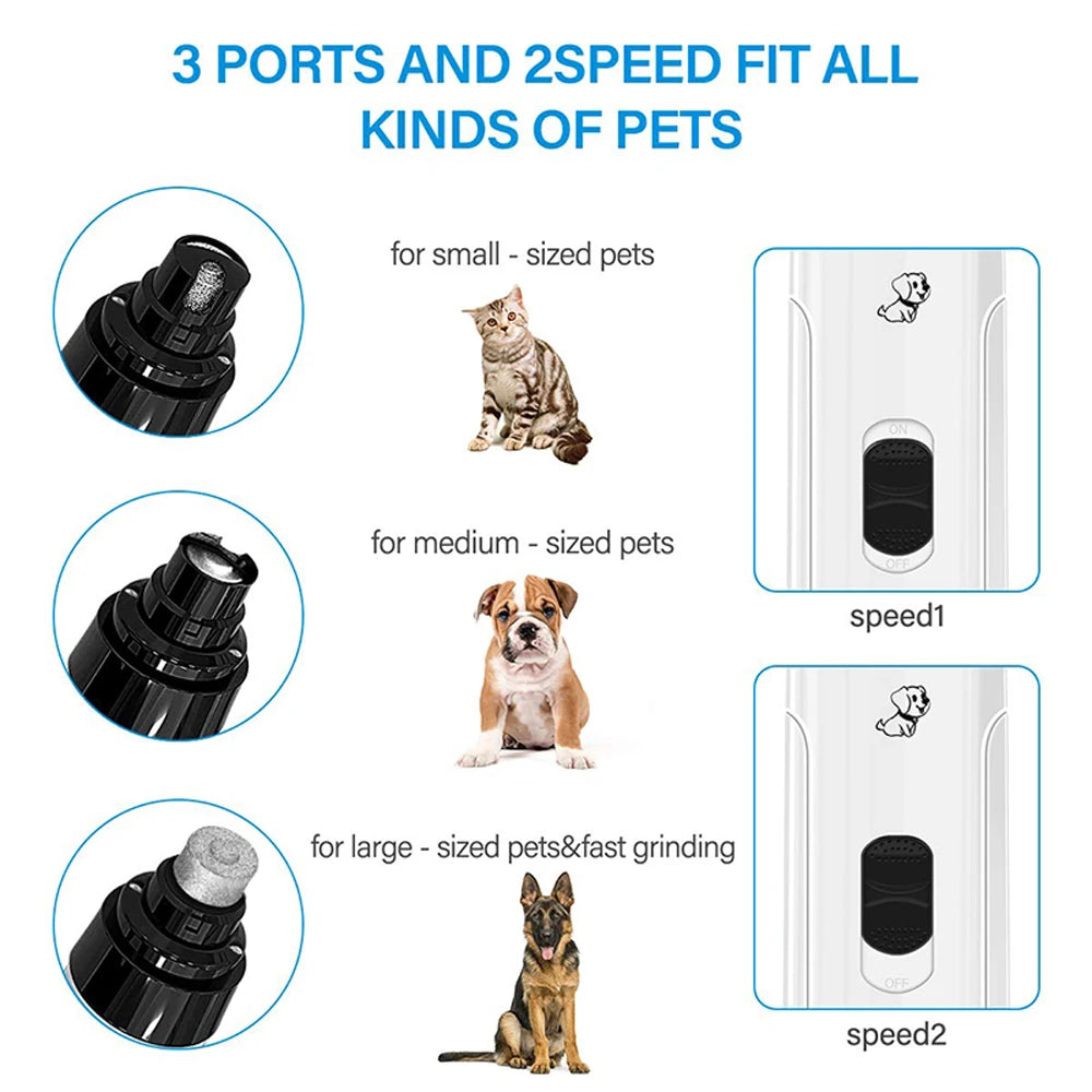 New Rechargeable Electric Nail Trimmer Grinder for Dogs & Cats