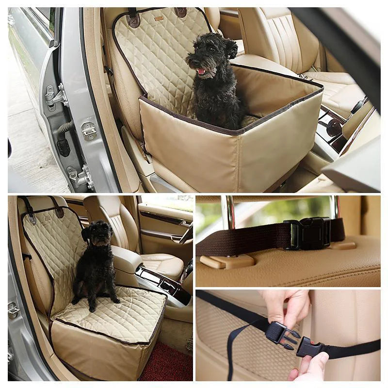 2 in 1Waterproof Oxford Pet Carriers Dog Car Seat Cover Folding Hammock Mat Carrying for Dogs Cats Transportin Safety Belt Cushi