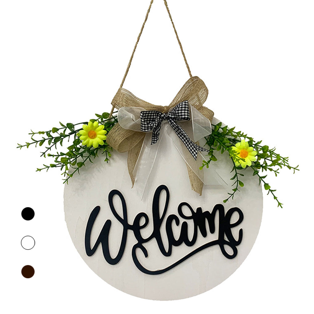 Welcome/Hello Hanging Decoration Wreath for Front Door