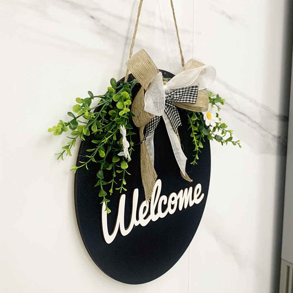 Welcome/Hello Hanging Decoration Wreath for Front Door