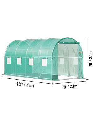 VEVOR Walk-in Galvanized Framed Tunnel Greenhouse & Waterproof Cover