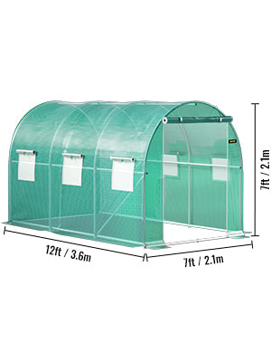 VEVOR Walk-in Galvanized Framed Tunnel Greenhouse & Waterproof Cover