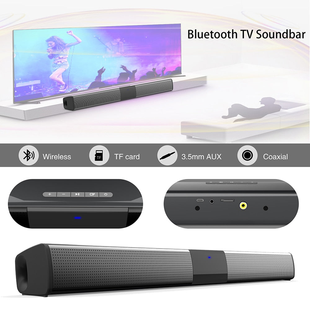 20W Wireless Bluetooth Soundbar Stereo Speakers