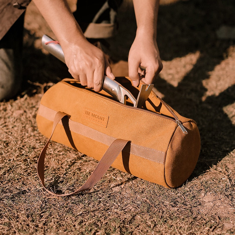 Outdoor Camping Tent Peg Ground Nail Storage Bag Tent Hammer Long Ground Nail Storage Bag Portable Tent Install Tools Organizer - littleblackbears