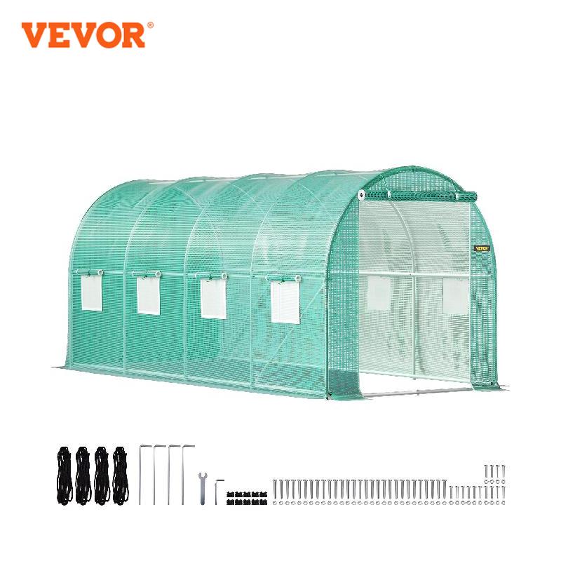 VEVOR Walk-in Galvanized Framed Tunnel Greenhouse & Waterproof Cover